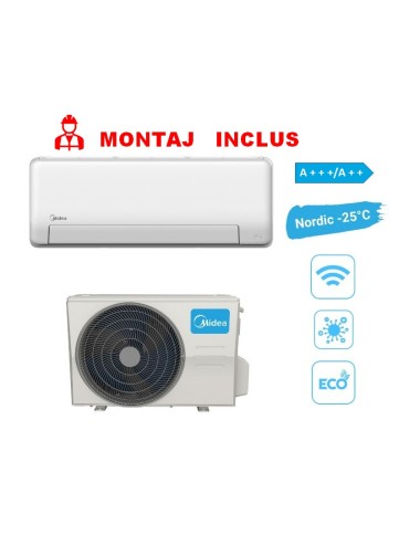 Aer Conditionat Midea All Easy Pro Nordic MSEPBU-12HRFN8(R)/MOX230-12HFN8-Q(R) V1, 12000 btu Inverter