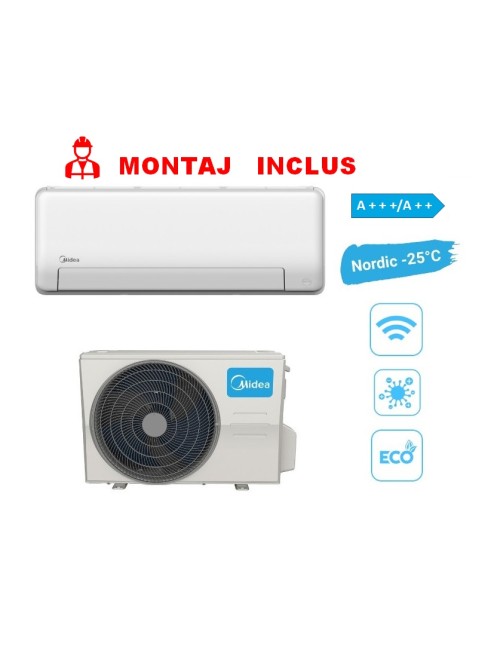 Aer Conditionat Midea All Easy Pro Nordic MSEPBU-12HRFN8(R)/MOX230-12HFN8-Q(R) V1, 12000 btu Inverter