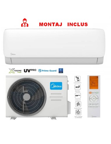 Aer conditionat Midea XTREME FRESH UV - R32 , MSAGAU-09HRFN8-QRD1GW/MOX133-09HFN8-QRD1GW   9000 btu, inverter
