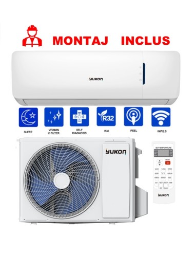 Aparat de aer conditionat Yukon Freedom ASW-H09B6B4, 9 000BTU, Inverter, A++, WI FI