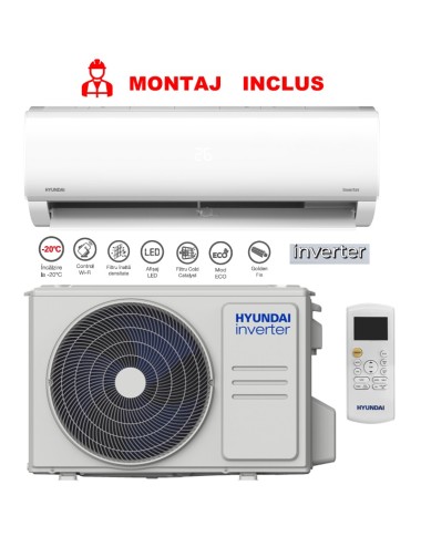 Aparat de aer conditionat Hyundai HYU-09HRDN8- QRD0GW , 9000 btu , Inverter