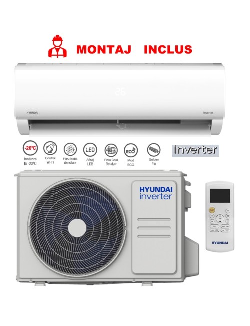 Aparat de aer conditionat Hyundai HYU-09HRDN8- QRD0GW , 9000 btu , Inverter
