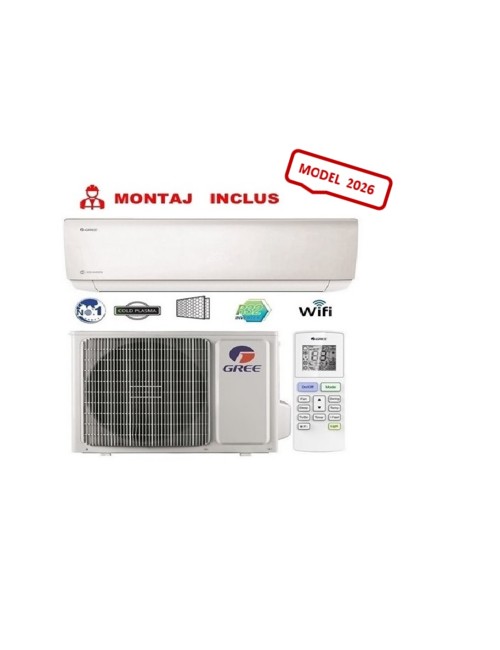Aparat de aer conditionat Gree Bora A4 Silver GWH12AABXB-K6DNA4F , 12000 BTU, A++/A+, Wi-Fi