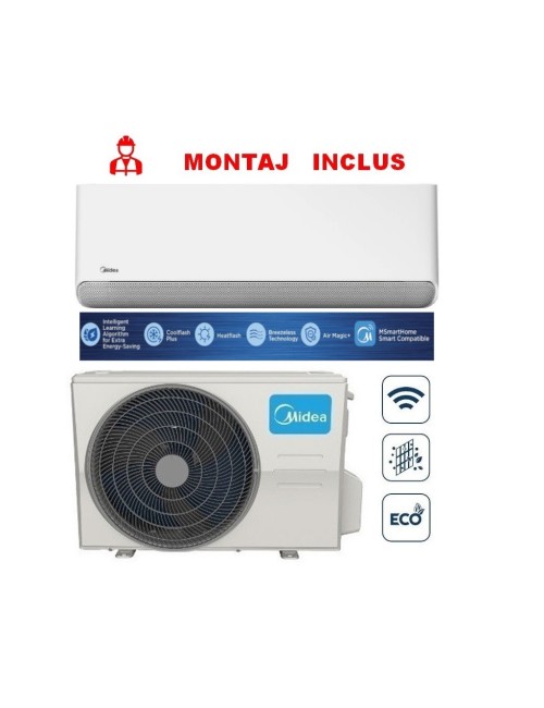Aparat de aer conditionat  Midea Breezeless  E  – R32,CB1-09HRFN8, Inverter 9000 BTU